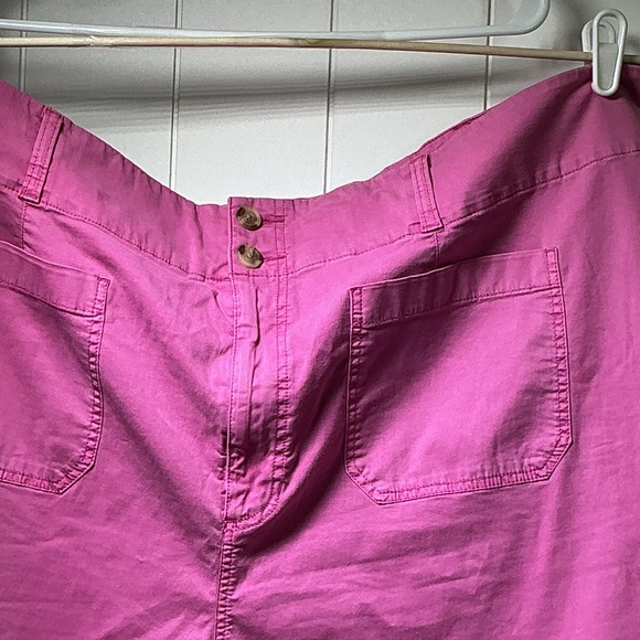 LC Lauren Conrad Women's Plus Size 26W Pink Super High Rise Wide Leg Crop Pants - Picture 3 of 11